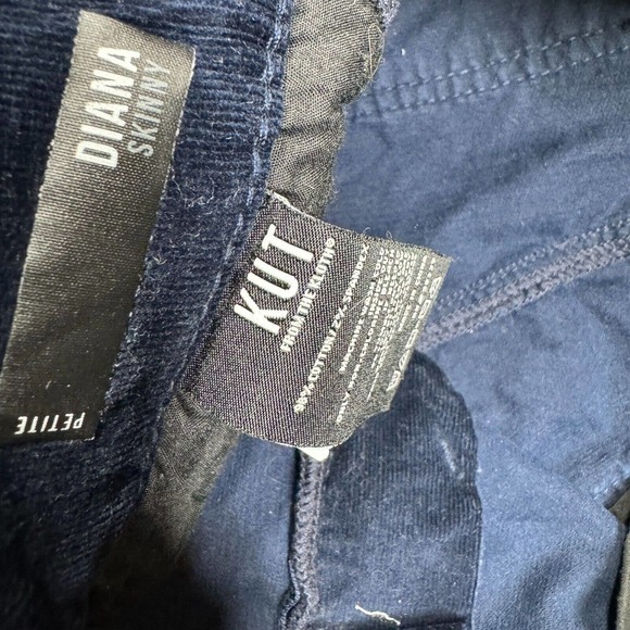 Kut From The Kloth Dianna Skinny 12P Corduroy Blue Cropped Stretch 34x24 - Picture 4 of 11